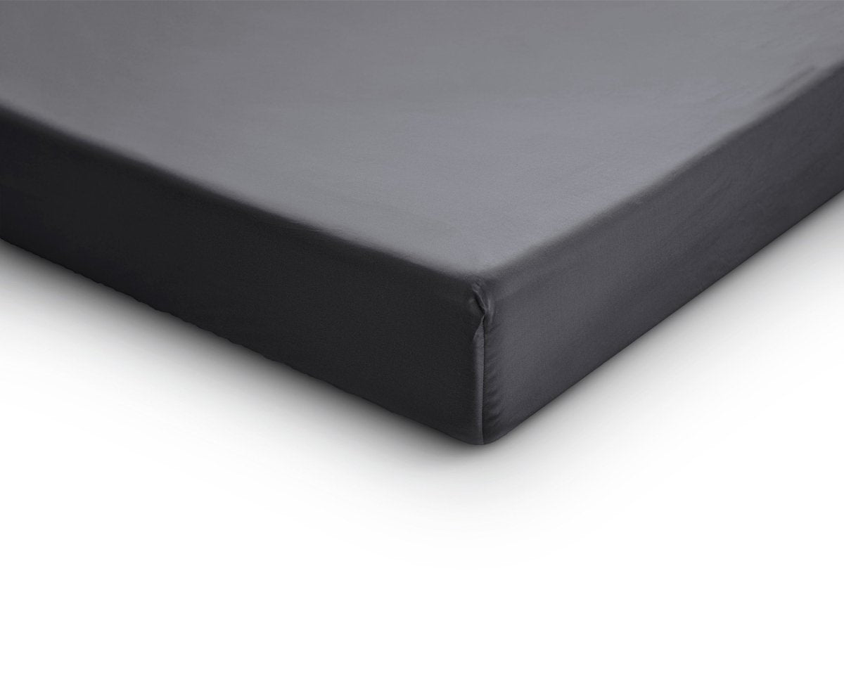 100% Cotton Satin Fitted Sheet | Anthracite Grey | Single Narrow (EU) 70 x 200cm (L) x 30cm (D) - The Bedding & Blankets Store