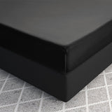 100% Cotton Satin Fitted Sheet | Black | Single Narrow (EU) 70 x 200cm (L) x 30cm (D) - The Bedding & Blankets Store