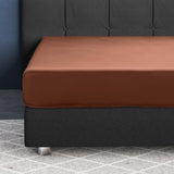 100% Cotton Satin Fitted Sheet | Brown | Single Narrow (EU) 70 x 200cm (L) x 30cm (D) - The Bedding & Blankets Store