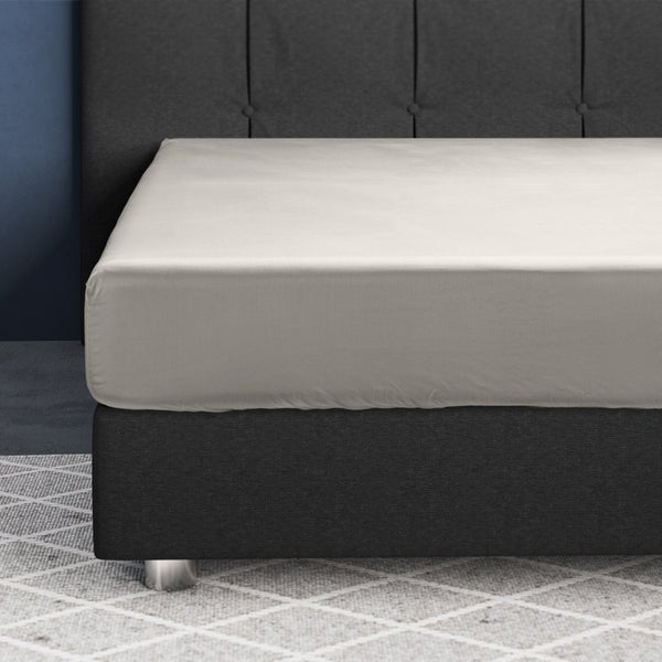 100% Cotton Satin Fitted Sheet | Cream | Single Narrow (EU) 70 x 200cm (L) x 30cm (D) - The Bedding & Blankets Store