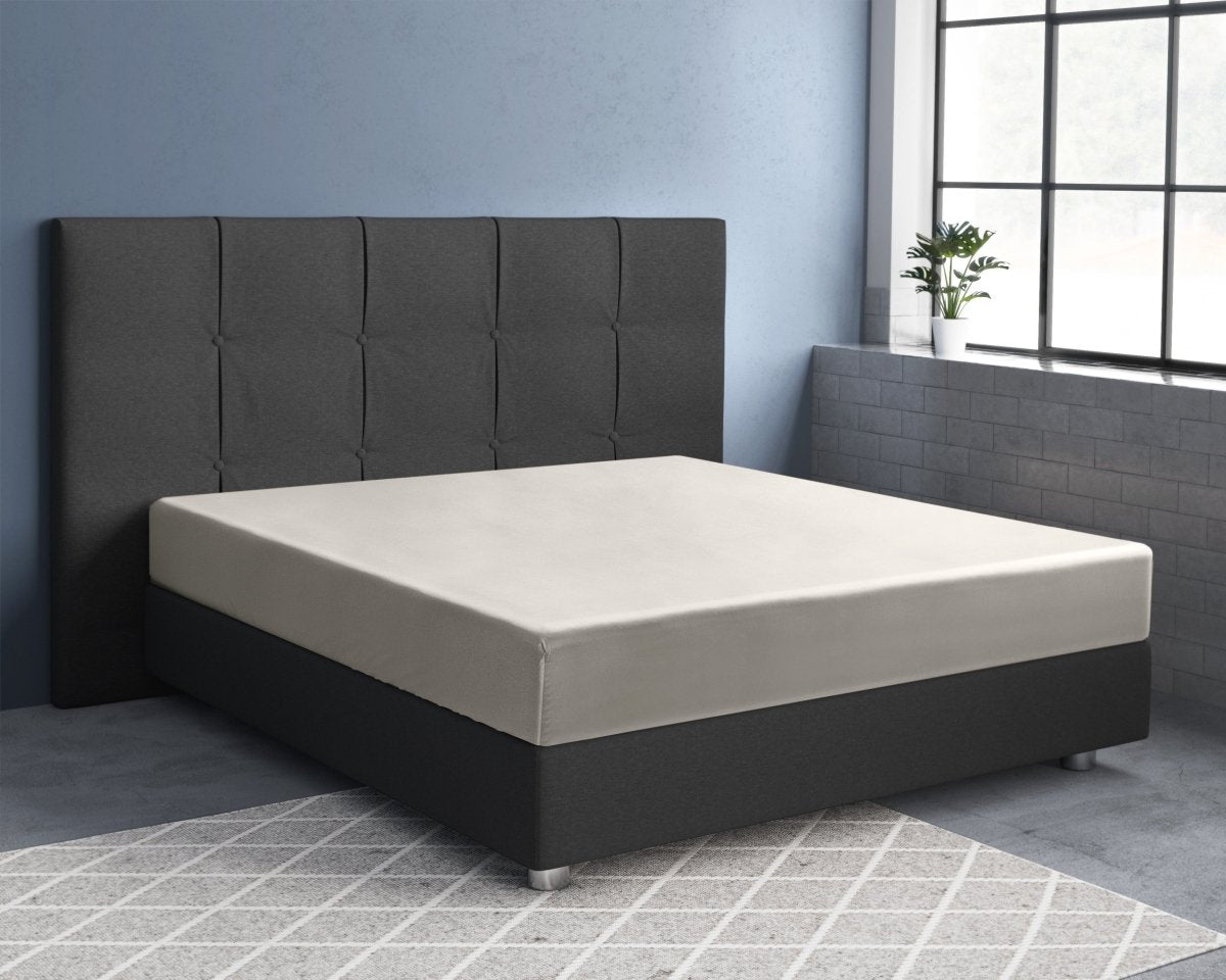 100% Cotton Satin Fitted Sheet | Cream | Single Narrow (EU) 70 x 200cm (L) x 30cm (D) - The Bedding & Blankets Store