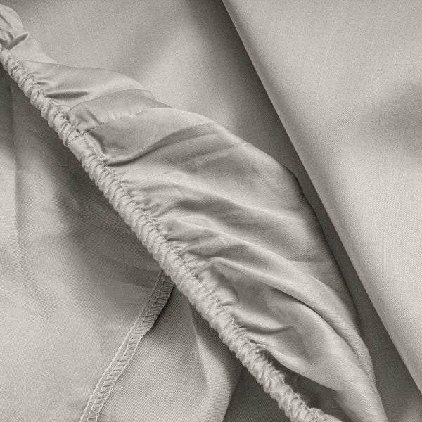 100% Cotton Satin Fitted Sheet | Cream | Single Narrow (EU) 70 x 200cm (L) x 30cm (D) - The Bedding & Blankets Store