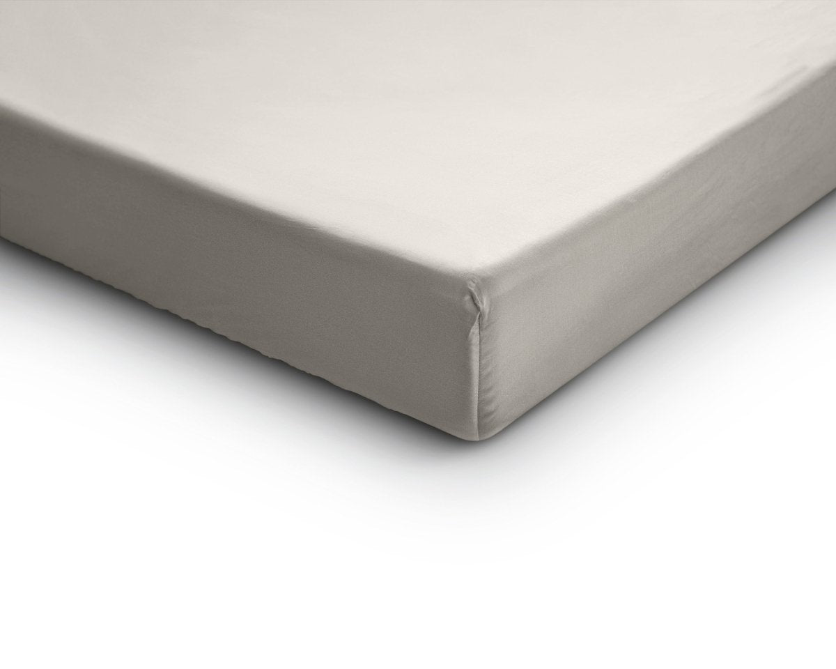 100% Cotton Satin Fitted Sheet | Cream | Single Narrow (EU) 70 x 200cm (L) x 30cm (D) - The Bedding & Blankets Store