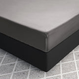 100% Cotton Satin Fitted Sheet | Grey | Single Narrow (EU) 70 x 200cm (L) x 30cm (D) - The Bedding & Blankets Store