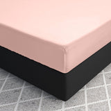 100% Cotton Satin Fitted Sheet | Pink | Single Narrow (EU) 70 x 200cm (L) x 30cm (D) - The Bedding & Blankets Store