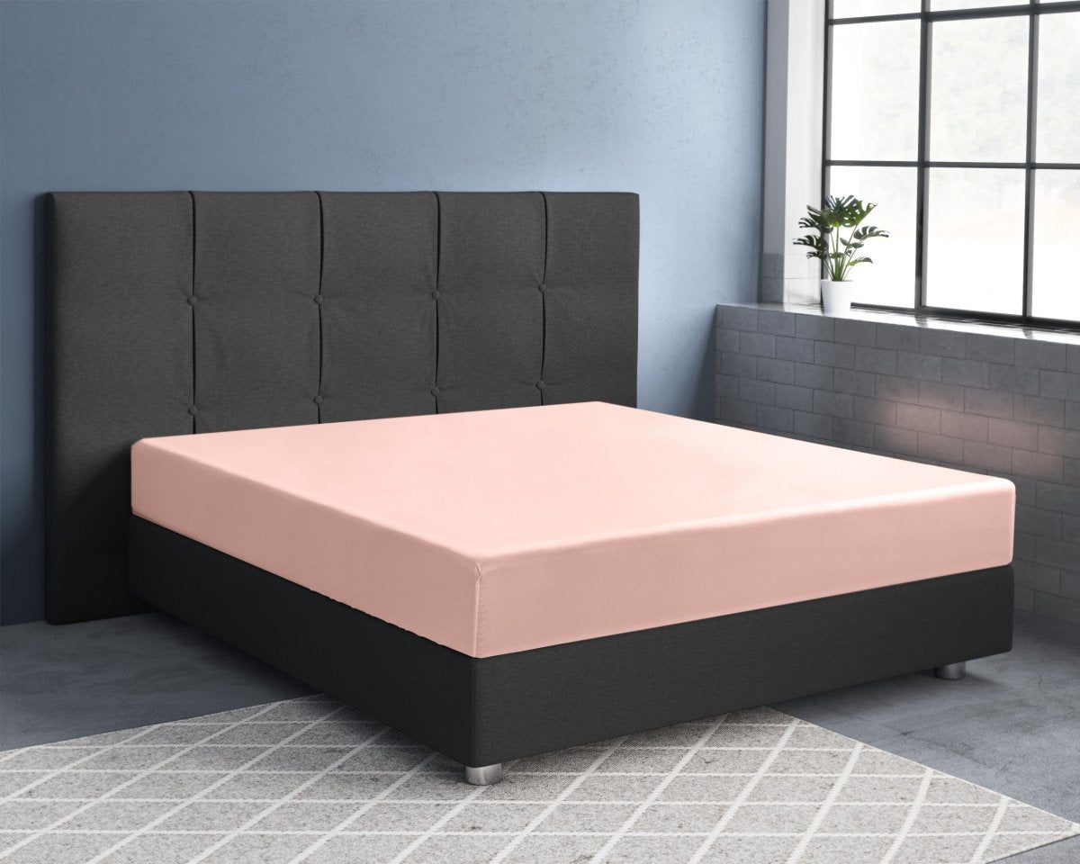 100% Cotton Satin Fitted Sheet | Pink | Single Narrow (EU) 70 x 200cm (L) x 30cm (D) - The Bedding & Blankets Store