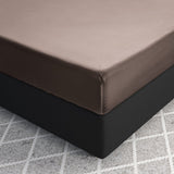 100% Cotton Satin Fitted Sheet | Taupe | Single Narrow (EU) 70 x 200cm (L) x 30cm (D) - The Bedding & Blankets Store