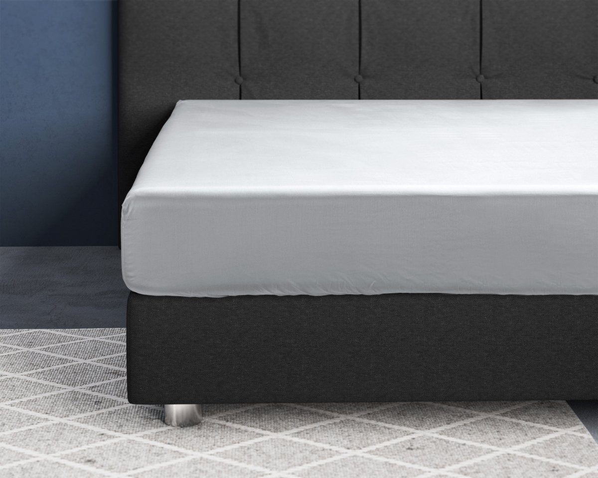 100% Cotton Satin Fitted Sheet | White | Single Narrow (EU) 70 x 200cm (L) x 30cm (D) - The Bedding & Blankets Store