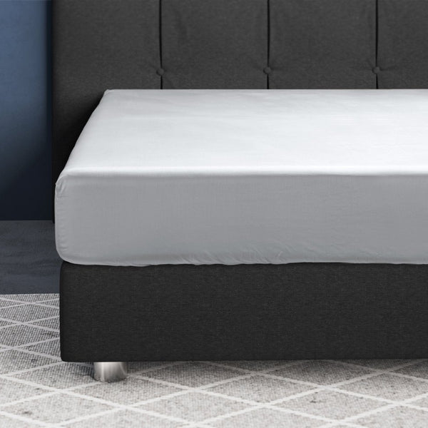 100% Cotton Satin Fitted Sheet | White | Single Narrow (EU) 70 x 200cm (L) x 30cm (D) - The Bedding & Blankets Store