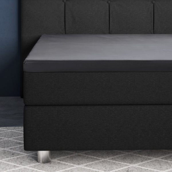 100% Cotton Satin Mattress Topper Fitted Sheet | Anthracite Grey | Single 90 x 200cm (L) x 15cm (D) - The Bedding & Blankets Store