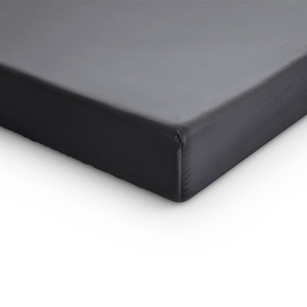 100% Cotton Satin Mattress Topper Fitted Sheet | Anthracite Grey | Single 90 x 200cm (L) x 15cm (D) - The Bedding & Blankets Store