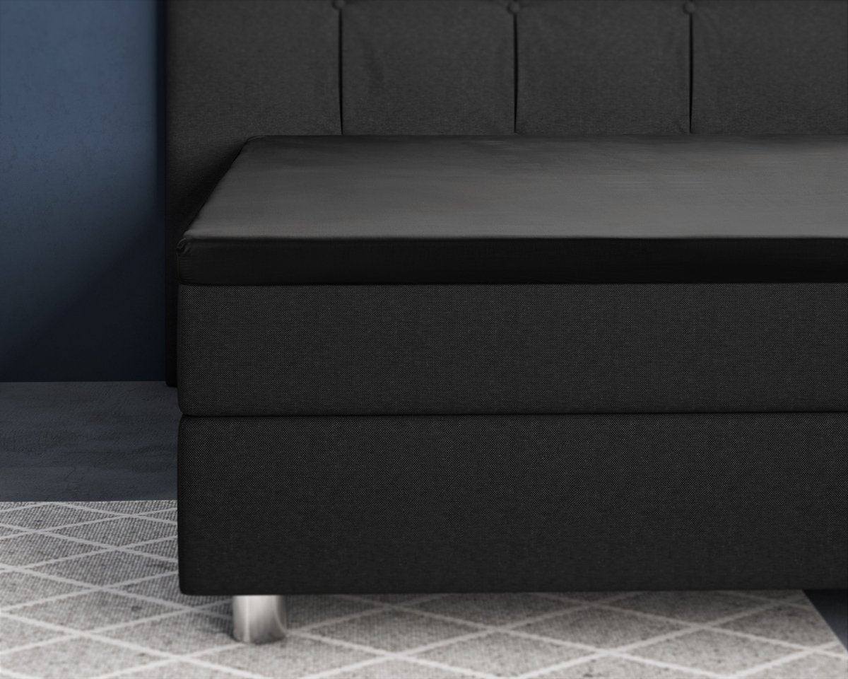 100% Cotton Satin Mattress Topper Fitted Sheet | Black | Single 90 x 200cm (L) x 15cm (D) - The Bedding & Blankets Store