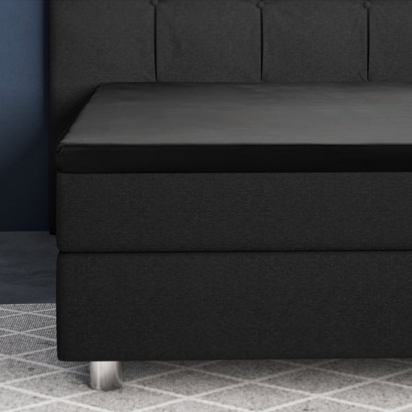 100% Cotton Satin Mattress Topper Fitted Sheet | Black | Single 90 x 200cm (L) x 15cm (D) - The Bedding & Blankets Store