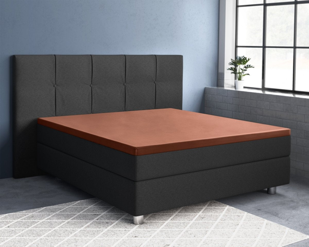 100% Cotton Satin Mattress Topper Fitted Sheet | Brown | Single 90 x 200cm (L) x 15cm (D) - The Bedding & Blankets Store