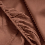 100% Cotton Satin Mattress Topper Fitted Sheet | Brown | Single 90 x 200cm (L) x 15cm (D) - The Bedding & Blankets Store