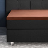 100% Cotton Satin Mattress Topper Fitted Sheet | Brown | Single 90 x 200cm (L) x 15cm (D) - The Bedding & Blankets Store
