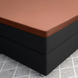 100% Cotton Satin Mattress Topper Fitted Sheet | Brown | Single 90 x 200cm (L) x 15cm (D) - The Bedding & Blankets Store