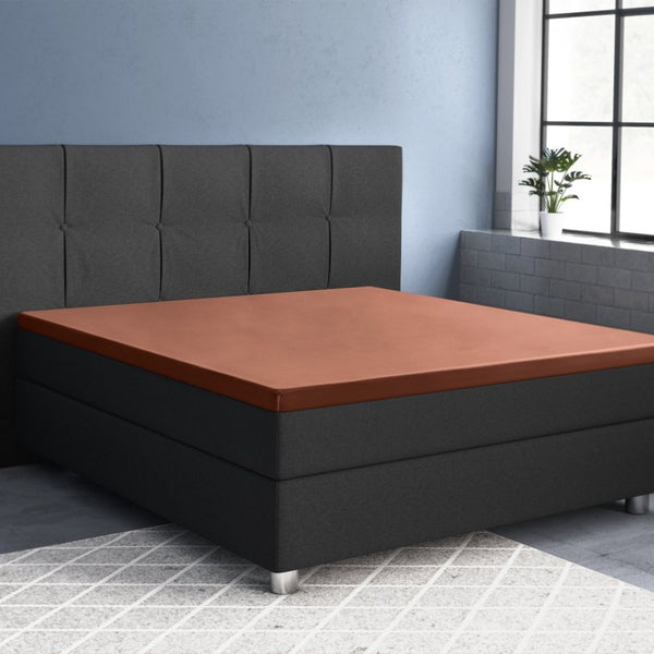 100% Cotton Satin Mattress Topper Fitted Sheet | Brown | Single 90 x 200cm (L) x 15cm (D) - The Bedding & Blankets Store