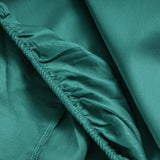 100% Cotton Satin Mattress Topper Fitted Sheet | Dark Green | Single 90 x 200cm (L) x 15cm (D) - The Bedding & Blankets Store