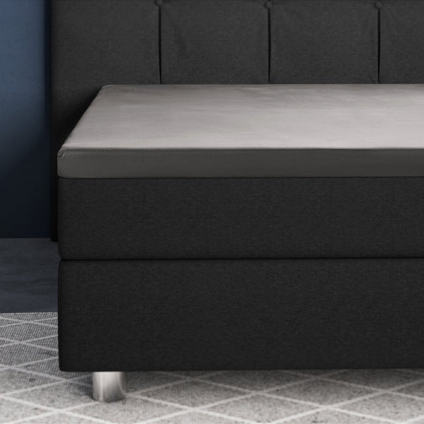 100% Cotton Satin Mattress Topper Fitted Sheet | Grey | Single 90 x 200cm (L) x 15cm (D) - The Bedding & Blankets Store