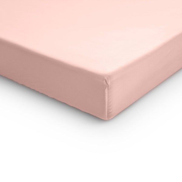 100% Cotton Satin Mattress Topper Fitted Sheet | Pink | Single 90 x 200cm (L) x 15cm (D) - The Bedding & Blankets Store