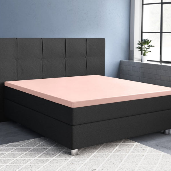 100% Cotton Satin Mattress Topper Fitted Sheet | Pink | Single 90 x 200cm (L) x 15cm (D) - The Bedding & Blankets Store