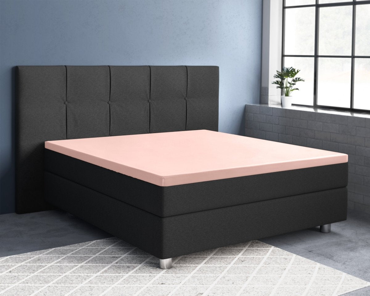 100% Cotton Satin Mattress Topper Fitted Sheet | Pink | Single 90 x 200cm (L) x 15cm (D) - The Bedding & Blankets Store