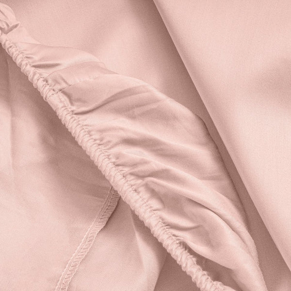 100% Cotton Satin Mattress Topper Fitted Sheet | Pink | Single 90 x 200cm (L) x 15cm (D) - The Bedding & Blankets Store