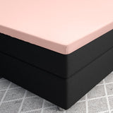 100% Cotton Satin Mattress Topper Fitted Sheet | Pink | Single 90 x 200cm (L) x 15cm (D) - The Bedding & Blankets Store