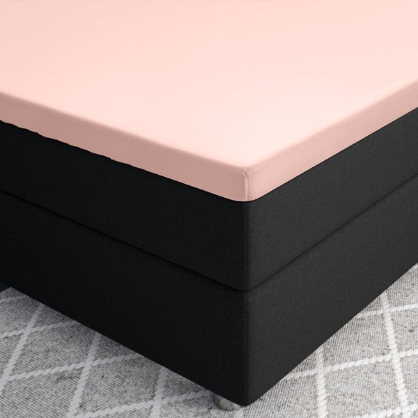 100% Cotton Satin Mattress Topper Fitted Sheet | Pink | Single 90 x 200cm (L) x 15cm (D) - The Bedding & Blankets Store