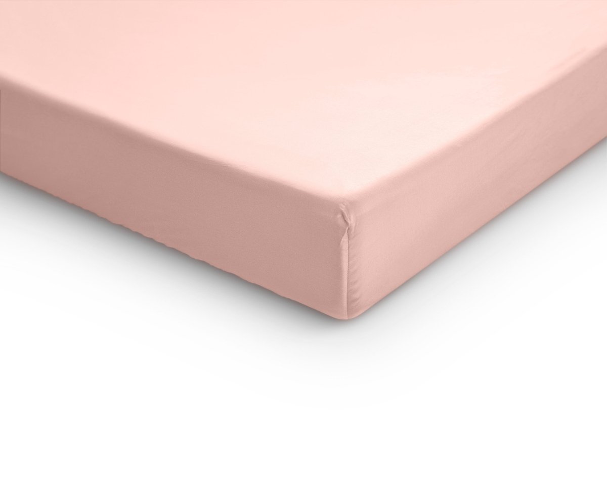 100% Cotton Satin Mattress Topper Fitted Sheet | Pink | Single 90 x 200cm (L) x 15cm (D) - The Bedding & Blankets Store