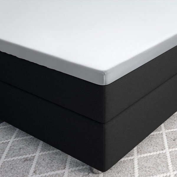 100% Cotton Satin Mattress Topper Fitted Sheet | White | Single 90 x 200cm (L) x 15cm (D) - The Bedding & Blankets Store