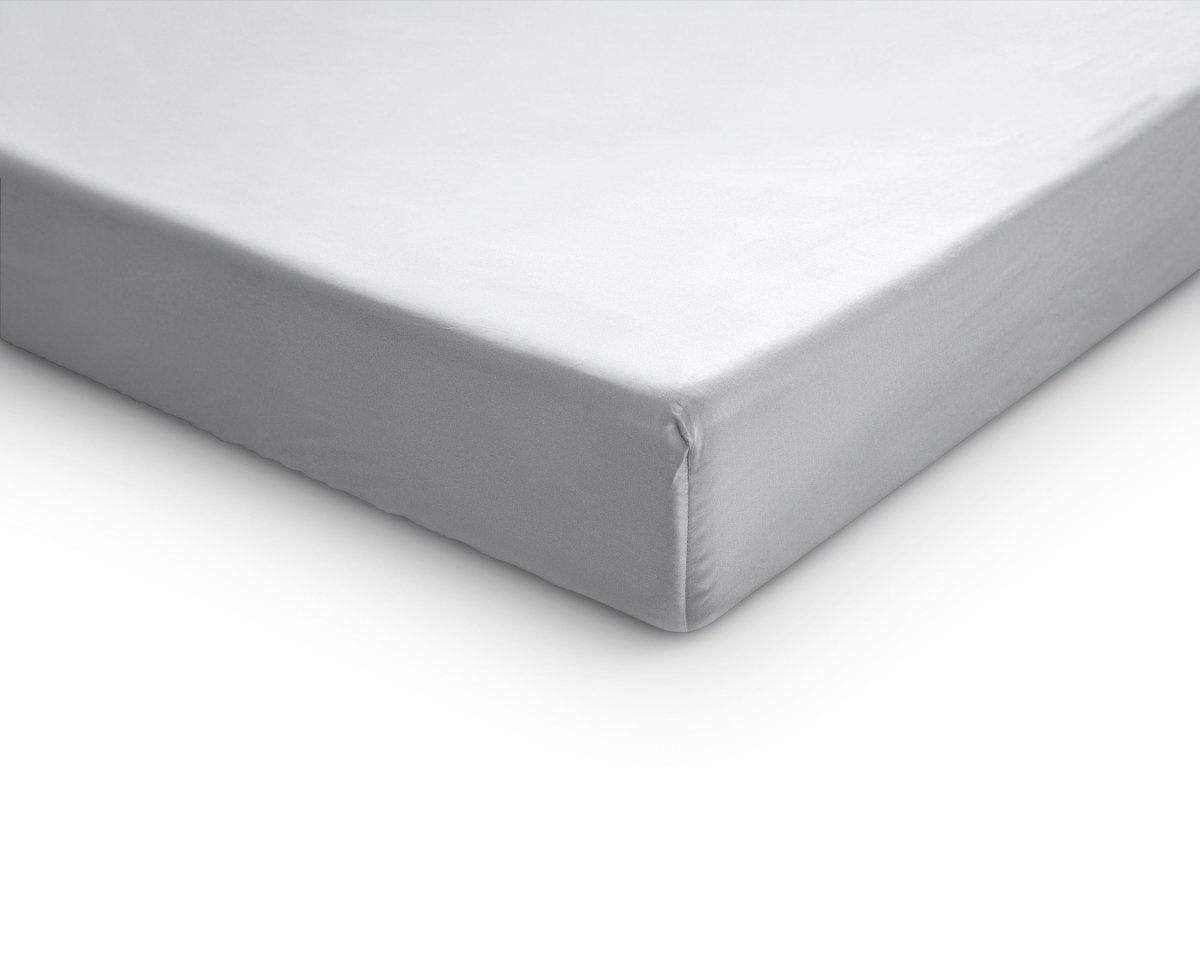 100% Cotton Satin Mattress Topper Fitted Sheet | White | Single 90 x 200cm (L) x 15cm (D) - The Bedding & Blankets Store