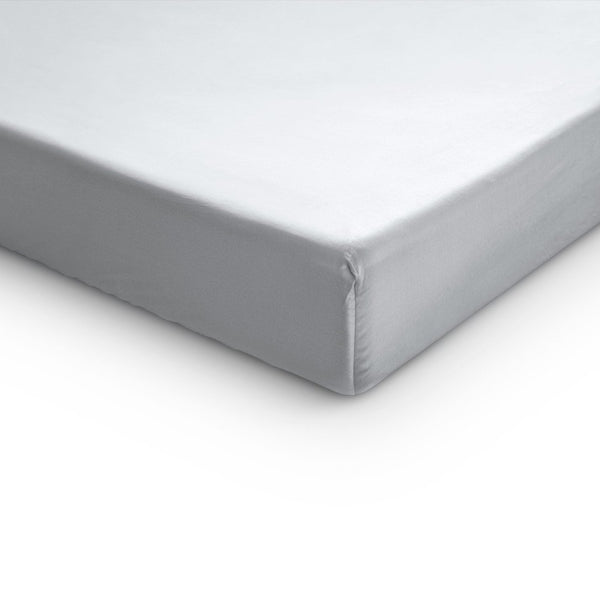 100% Cotton Satin Mattress Topper Fitted Sheet | White | Single 90 x 200cm (L) x 15cm (D) - The Bedding & Blankets Store