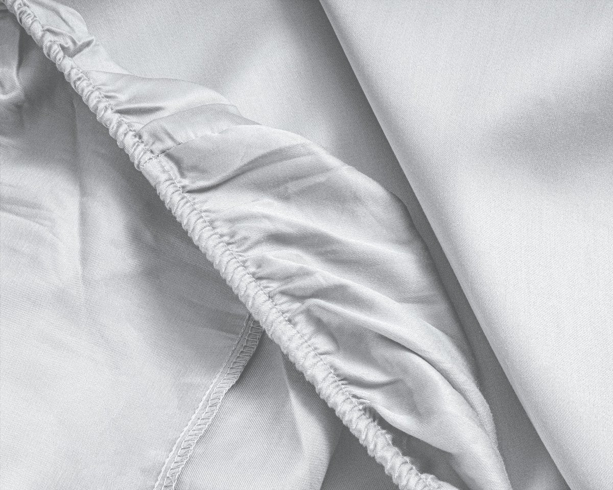 100% Cotton Satin Mattress Topper Fitted Sheet | White | Single 90 x 200cm (L) x 15cm (D) - The Bedding & Blankets Store
