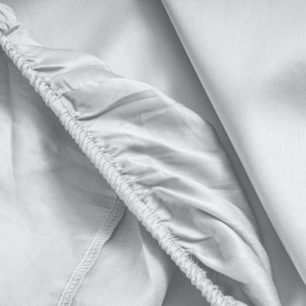 100% Cotton Satin Mattress Topper Fitted Sheet | White | Single 90 x 200cm (L) x 15cm (D) - The Bedding & Blankets Store