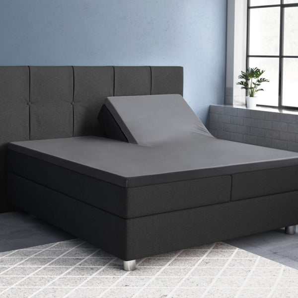 100% Cotton Satin Split - Topper Fitted Sheet | Anthracite Grey | Queen 160 x 200cm (L) x 15cm (D) - The Bedding & Blankets Store