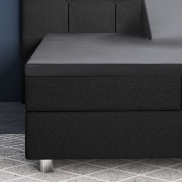 100% Cotton Satin Split - Topper Fitted Sheet | Anthracite Grey | Queen 160 x 200cm (L) x 15cm (D) - The Bedding & Blankets Store