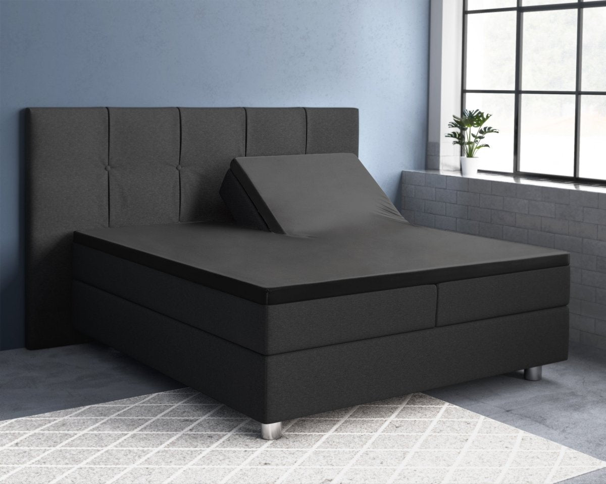 100% Cotton Satin Split - Topper Fitted Sheet | Black | Queen 160 x 200cm (L) x 15cm (D) - The Bedding & Blankets Store