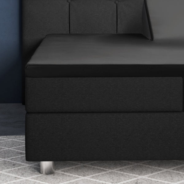 100% Cotton Satin Split - Topper Fitted Sheet | Black | Queen 160 x 200cm (L) x 15cm (D) - The Bedding & Blankets Store