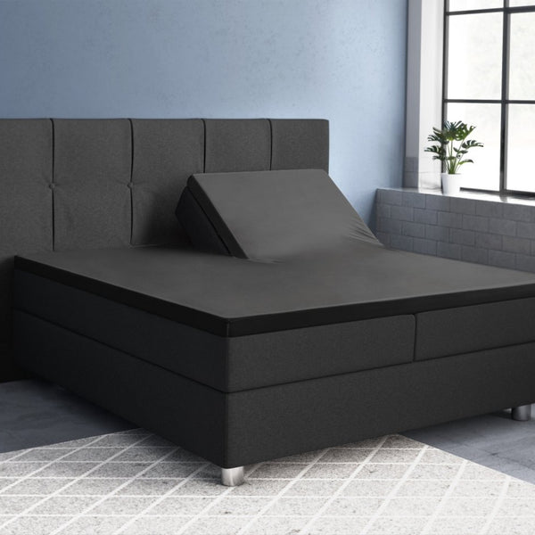 100% Cotton Satin Split - Topper Fitted Sheet | Black | Queen 160 x 200cm (L) x 15cm (D) - The Bedding & Blankets Store