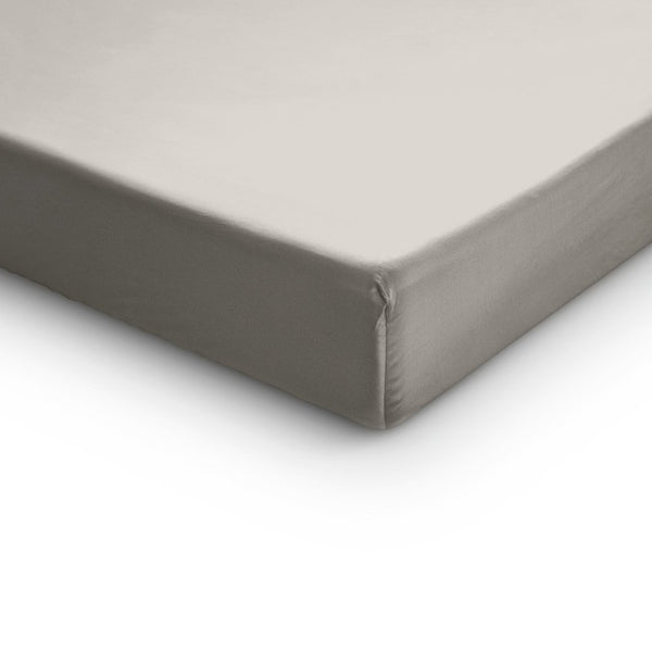 100% Cotton Satin Split - Topper Fitted Sheet | Cream | Queen 160 x 200cm (L) x 15cm (D) - The Bedding & Blankets Store