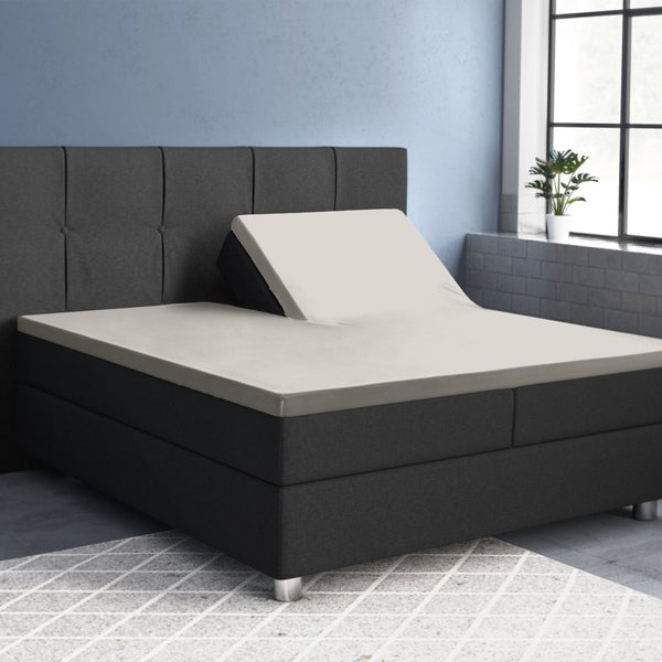 100% Cotton Satin Split - Topper Fitted Sheet | Cream | Queen 160 x 200cm (L) x 15cm (D) - The Bedding & Blankets Store
