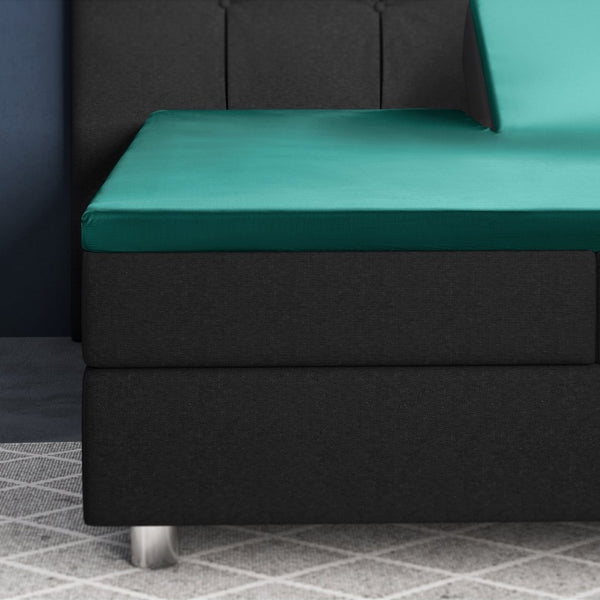 100% Cotton Satin Split - Topper Fitted Sheet | Dark Green | Queen 160 x 200cm (L) x 15cm (D) - The Bedding & Blankets Store