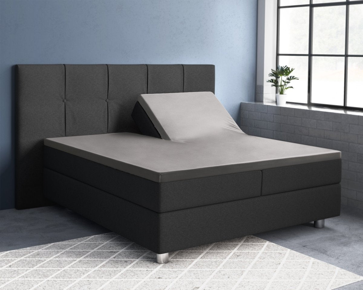 100% Cotton Satin Split - Topper Fitted Sheet | Grey | Queen 160 x 200cm (L) x 15cm (D) - The Bedding & Blankets Store
