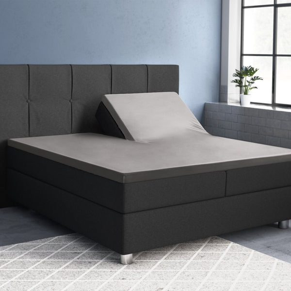 100% Cotton Satin Split - Topper Fitted Sheet | Grey | Queen 160 x 200cm (L) x 15cm (D) - The Bedding & Blankets Store