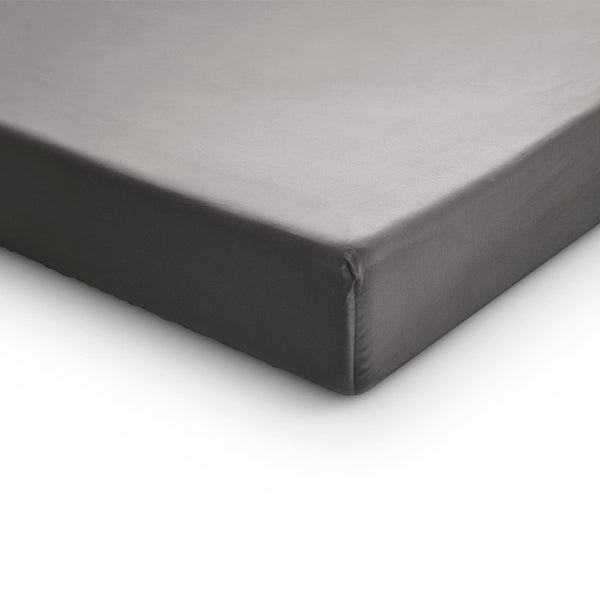 100% Cotton Satin Split - Topper Fitted Sheet | Grey | Queen 160 x 200cm (L) x 15cm (D) - The Bedding & Blankets Store