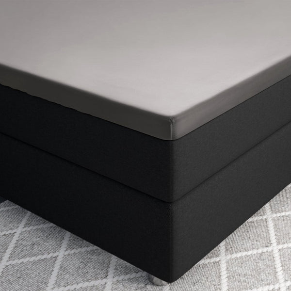 100% Cotton Satin Split - Topper Fitted Sheet | Grey | Queen 160 x 200cm (L) x 15cm (D) - The Bedding & Blankets Store