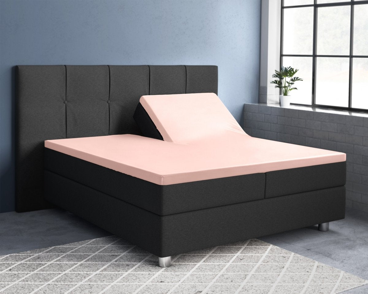 100% Cotton Satin Split - Topper Fitted Sheet | Pink | Queen 160 x 200cm (L) x 15cm (D) - The Bedding & Blankets Store