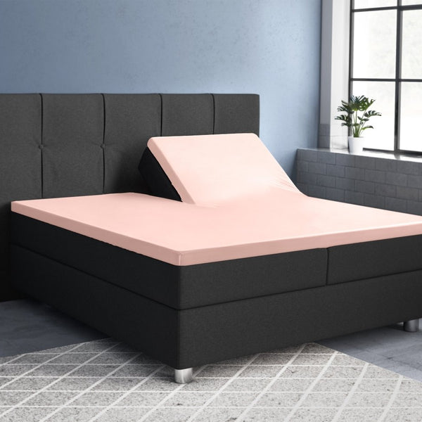 100% Cotton Satin Split - Topper Fitted Sheet | Pink | Queen 160 x 200cm (L) x 15cm (D) - The Bedding & Blankets Store